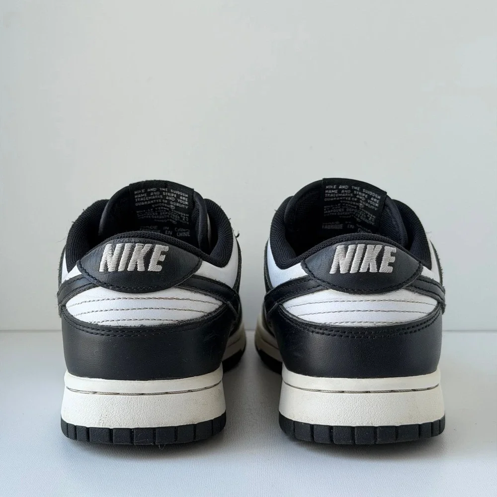 Nike Dunk Low Retro Mens 7.5 Black White Panda Classic Leather Sneakers 80s